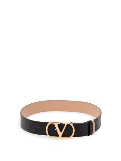 Valentino Garavani `vlogo Signature` Buckle Belt In Black