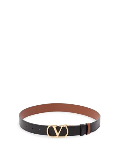Valentino Garavani `vlogo Signature` Buckle Belt In Black