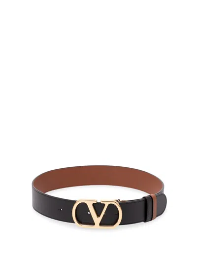 Valentino Garavani `vlogo Signature` Buckle Belt In Black