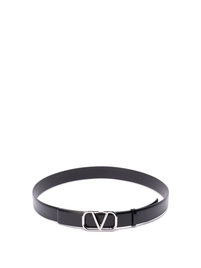 Valentino Garavani `vlogo Signature` Buckle Belt In Black  