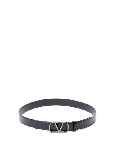 Valentino Garavani `vlogo Signature` Buckle Belt In Black  