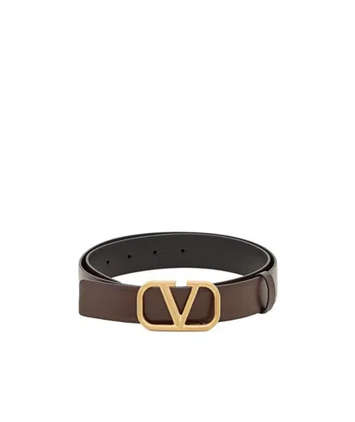 Valentino Garavani Men's Vlogo Signature Dark Belt In Brown