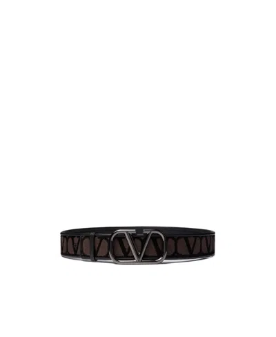 Valentino Garavani Vlogo Signature Buckle Belt In Black