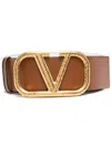 Valentino Vlogo Signature Buckle Belt In Brown