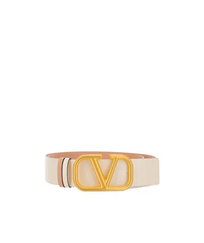 Valentino Garavani Vlogo Signature Buckle Belt In Nude
