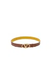 Valentino Vlogo Signature-buckle Leather Belt In Brown