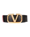Valentino Vlogo Signature Buckle Leather Belt In Multicolor