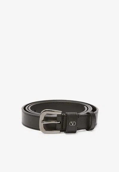 Valentino Garavani Vlogo Signature Buckled Belt In Black
