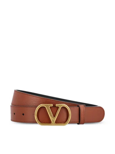 Valentino Garavani Vlogo Signature Belt Belts Brown