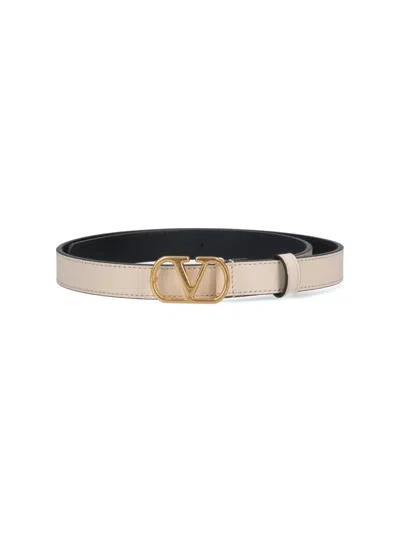Valentino Garavani Valentino Vlogo Signature Buckled Belt In White