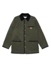 Valentino Garavani Olive Quilted Jacket With Vlogo Patch