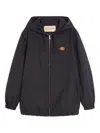 Valentino Garavani Nylon Hooded Jacket With Drawstring In Black
