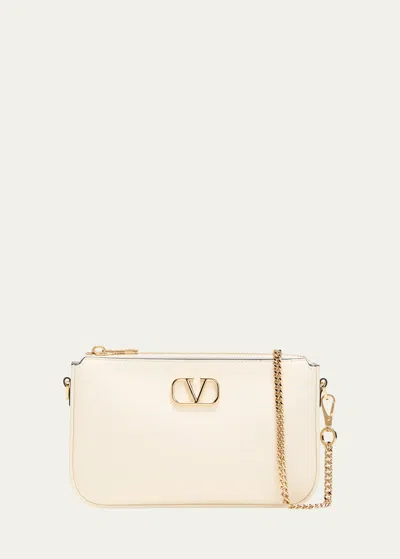 Valentino Garavani Women's Mini Vlogo Signature Calfskin Crossbody Bag In Ivory