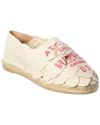 Valentino Garavani Valentino Vlogo Signature Canvas Espadrille In Neutral