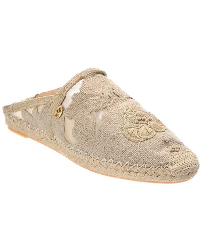 Valentino Garavani Valentino Vlogo Signature Canvas Mule In Neutral