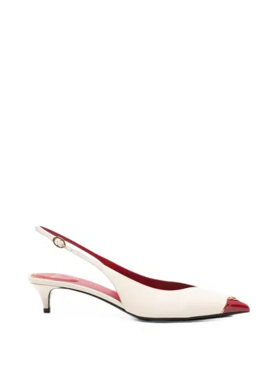 Valentino Garavani Vlogo Signature Cap-toe Pumps In Neutral