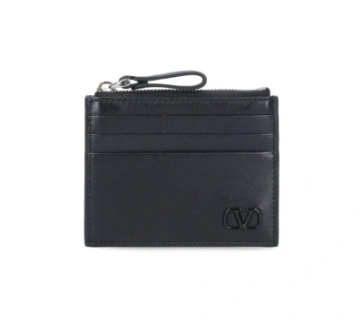 Valentino Garavani Valentino Vlogo Signature Card Case In Black