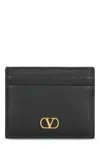 Valentino Vlogo Signature Card Case In Nero