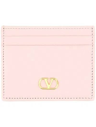Valentino Garavani "vlogo Signature" Card Holder In Pink