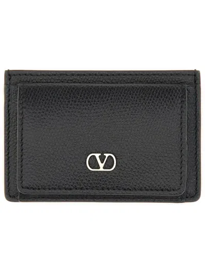 Valentino Garavani Vlogo Signature Card Holder In Black