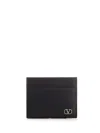Valentino Garavani  Vlogo Signature Black Calfskin Cardholder