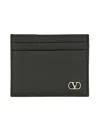 Valentino Vlogo Signature Cardholder In Grained Leather In Black