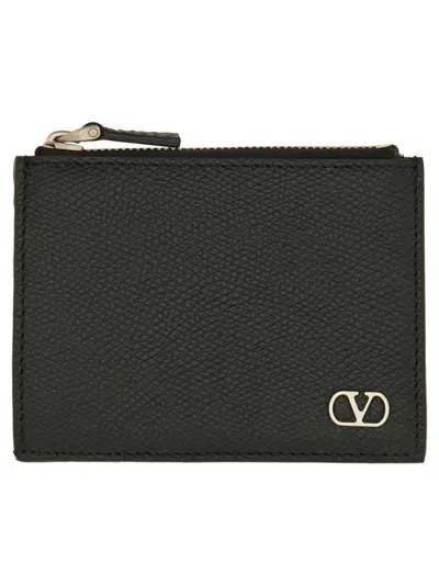 Valentino Garavani Vlogo Signature Card Holder In Black
