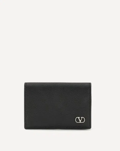 Valentino Garavani Vlogo Signature Card Holder In Black
