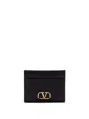 Valentino Portafoglio Minimalista In Pelle Nera Con Fessure Per Carte In Black  
