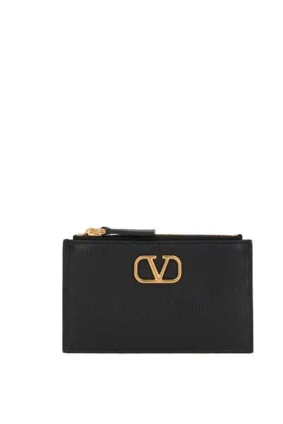 Valentino Garavani Valentino Vlogo Signature Card Holder In Black