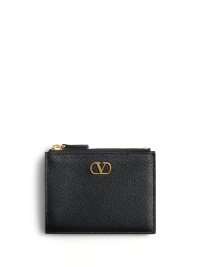 Valentino Garavani Vlogo Signature Card Holder In Black