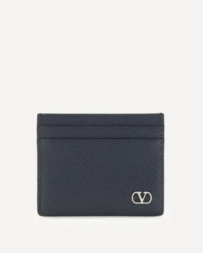 Valentino Garavani Vlogo Signature Card Holder In Blue