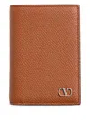 Valentino Vlogo Signature Card Holder In Braun