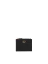 Valentino Vlogo Signature Card Holder In Granate Calfskin