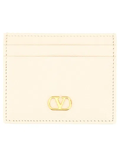 Valentino Garavani "vlogo Signature" Card Holder In Ivory