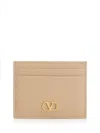 Valentino Vlogo Signature Credit Card Holder Rose Sand In Brown