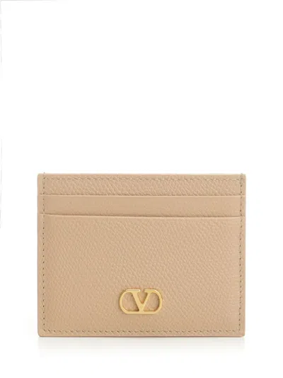 Valentino Garavani Vlogo Signature Card Holder In Neutral