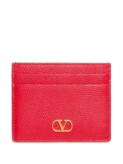 Valentino Garavani Vlogo Signature Card Holder In Brown