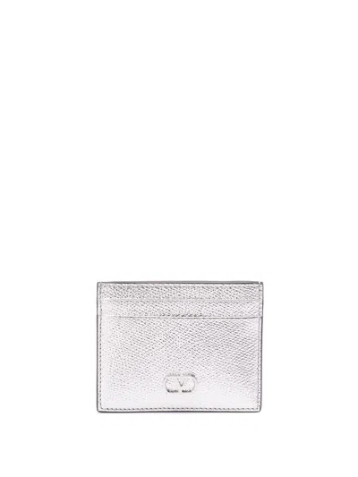 Valentino Garavani `vlogo Signature` Card Holder In Gray