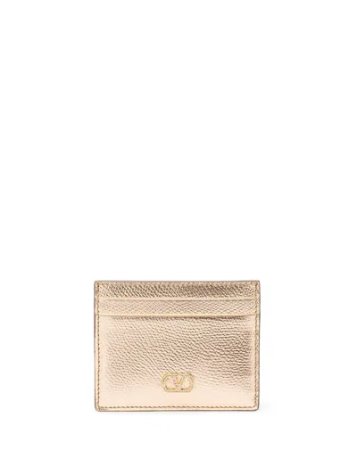 Valentino Garavani `vlogo Signature` Card Holder In Neutral