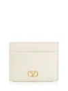 Valentino Garavani Textured Leather Wallet With Logo Embellishment In Gold