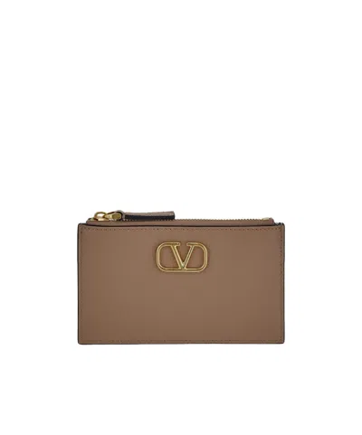 Valentino Garavani Vlogo Signature Cardholder In Brown