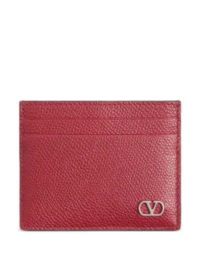 Valentino Garavani Vlogo Signature Cardholder In Grainy Calfskin In Brown