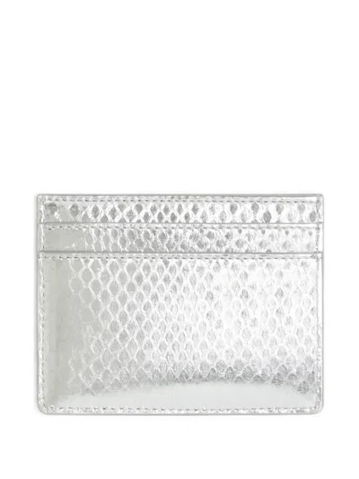 Valentino Garavani Vlogo Signature Cardholder In Laminated Ayers In Gray