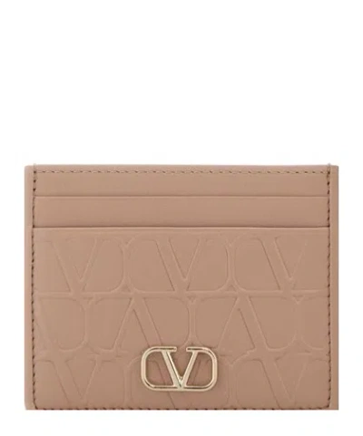 Valentino Garavani Vlogo Signature Cardholder In Pink