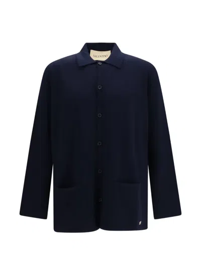 Valentino Vlogo Signature Cardigan In Blue