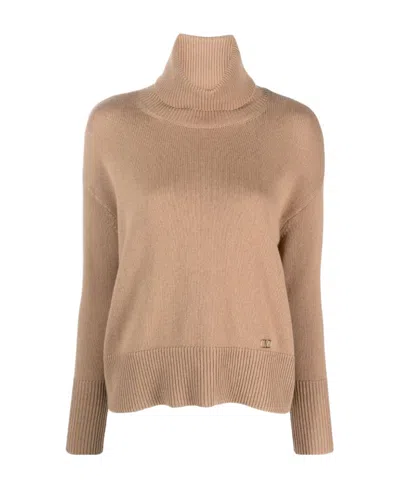 Valentino Vlogo Signature Cashmere Jumper In Brown