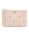 Valentino Le Chat De La Maison Print Clutch Bag In Pink
