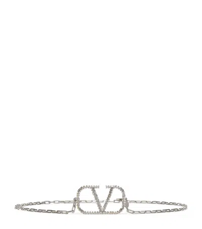 Valentino Garavani Vlogo Signature Chain Belt In Metallic