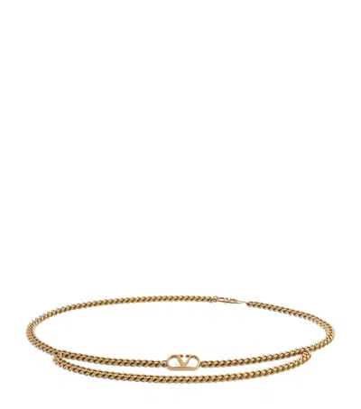 Valentino Garavani Vlogo Signature Chain Belt In Metallic